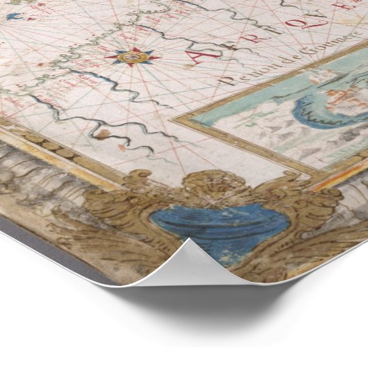 Old Mediterranean Sea Map Poster (Ecke)