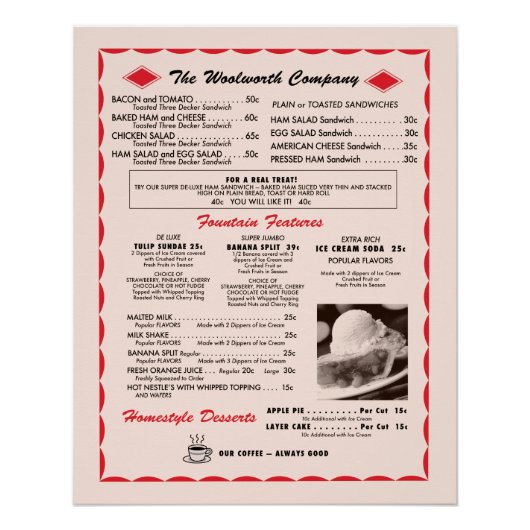 Old Menu Poster (Vorderseite)