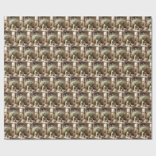 Old Milk Can mit Daisy Bouquet Geschenkpapier (Flach)