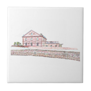 Old Mill Red Bricks Architecture Sketch Fliese