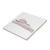 Old Mill Red Bricks Architecture Sketch Fliese (Seite)