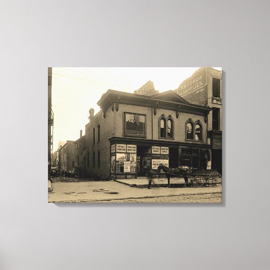 Old Milwaukee 1912 Dillers Pharmacy McGreal Bldg Leinwanddruck (Vorderseite)