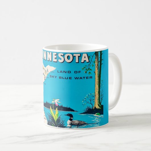 Old Minnesota Map Postcard Mug Kaffeetasse (VorderseiteRechts)
