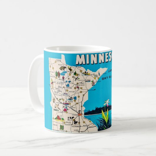 Old Minnesota Map Postcard Mug Kaffeetasse (Vorderseite Links)