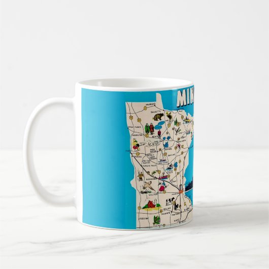 Old Minnesota Map Postcard Mug Kaffeetasse (Links)