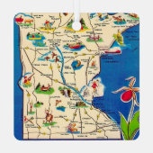 Old Minnesota Map Postcard Ornament Aus Metall (Rückseite)