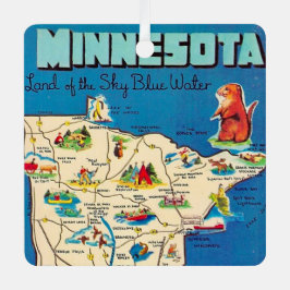 Old Minnesota Map Postcard Ornament Aus Metall