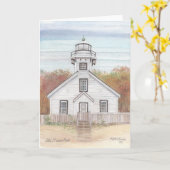 Old Mission Point Light House Karte (Gelbe Blume)