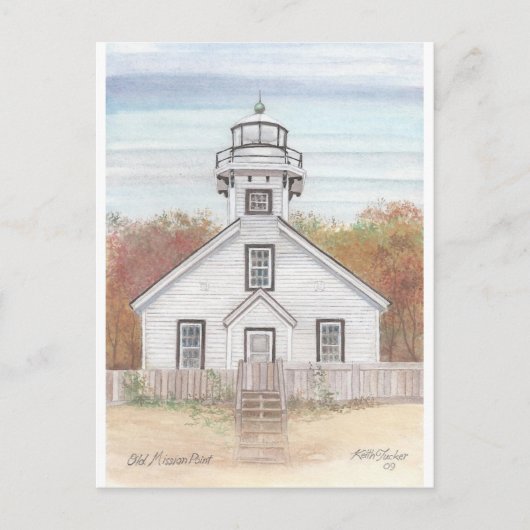 Old Mission Point Light House Postkarte (Vorderseite)