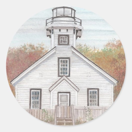 Old Mission Point Light House Runder Aufkleber (Vorderseite)