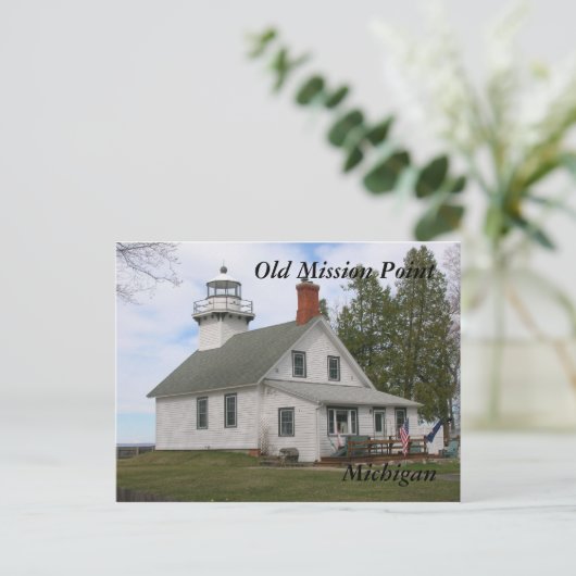 Old Mission Point Light, MI Postkarten (Stehend Vorderseite)