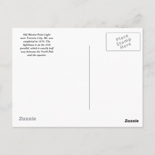 Old Mission Point Light, MI Postkarten (Rückseite)
