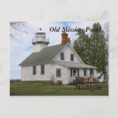Old Mission Point Light, MI Postkarten (Vorderseite)