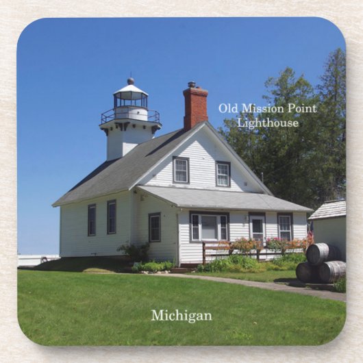 Old Mission Point Lighthouse 6 Kunststoff-Unterset Getränkeuntersetzer (Vorderseite)