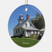 Old Mission Point Lighthouse Circle Ornament (Links)