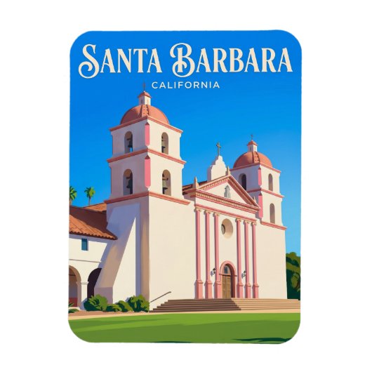 Old Mission Santa Barbara USA Magnet (Vertikal)