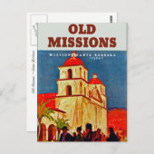 Old Missionen ~ Santa Barbara Postkarte (Vorne/Hinten)