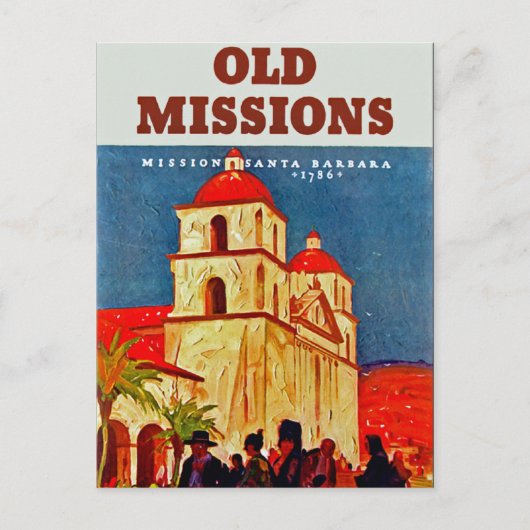 Old Missionen ~ Santa Barbara Postkarte (Vorderseite)