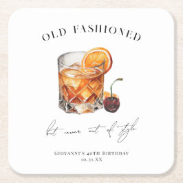 "Old modic" Cocktail Geburtstag Rechteckiger Pappuntersetzer