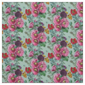 Old modische Hollyhock Summer Bouquet Stoff (Muster)