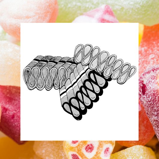 Old modische Ribbon Candy Weihnachten Sweet Shop Gummistempel