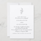 Old Money Ästhetische, transparente bg Save the Da Einladung (Vorderseite)