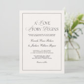 Old Money Black and Cream Wedding  Invitation Einladung (Stehend Vorderseite)