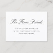 Old Money Black and White Classic QR Code Wedding Begleitkarte (Vorderseite)