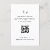 Old Money Black and White Classic QR Code Wedding RSVP Karte (Vorderseite)