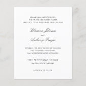 Old Money Black and White Classic Wedding Invite (Vorderseite)