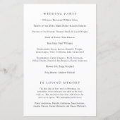 Old Money Black and White Classic Wedding Program (Rückseite)