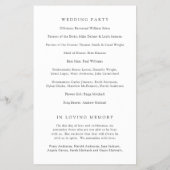 Old Money Black and White Classic Wedding Program Flyer (Hinten)