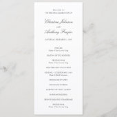 Old Money Black and White Classic Wedding Programm (Vorderseite)