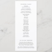 Old Money Black and White Classic Wedding Programm (Rückseite)