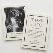 Old Money Black and White Wedding Dankeskarte