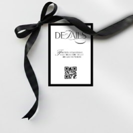 Old Money Black and White Wedding Details Begleitkarte