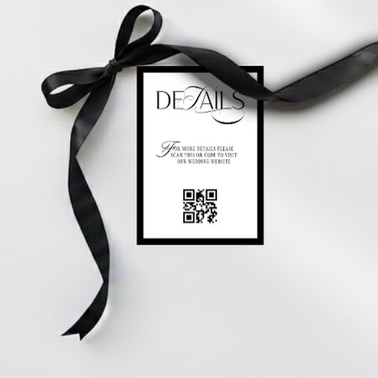 Old Money Black and White Wedding Details Begleitkarte