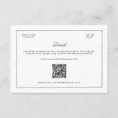 Old Money Black and White Wedding Details Begleitkarte (Vorderseite)