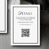 Old Money Black and White Wedding Details Qr Code Begleitkarte
