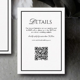Old Money Black and White Wedding Details Qr Code Begleitkarte