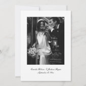 Old Money Black and White Wedding Einladung (Rückseite)