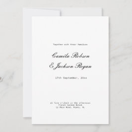 Old Money Black and White Wedding  Einladung