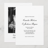 Old Money Black and White Wedding  Einladung (Vorne/Hinten)