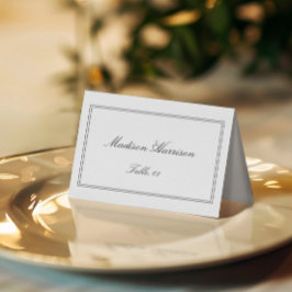 Old Money Black and White Wedding Place Card DIY Einladung