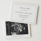 Old Money Black and White Wedding Save the Date Einladung