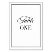 Old Money Black and White Wedding Tischnummer (Vorderseite)