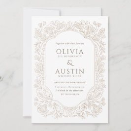 Old Money Botanical Wedding | Heirloom Taupe Einladung