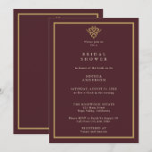 Old Money Burgundy Bridal Shower Einladung (Vorne/Hinten)
