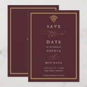 Old Money Burgundy Save The Date (Vorne/Hinten)