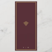 Old Money Burgundy Wedding Flat Menu Menükarte (Rückseite)